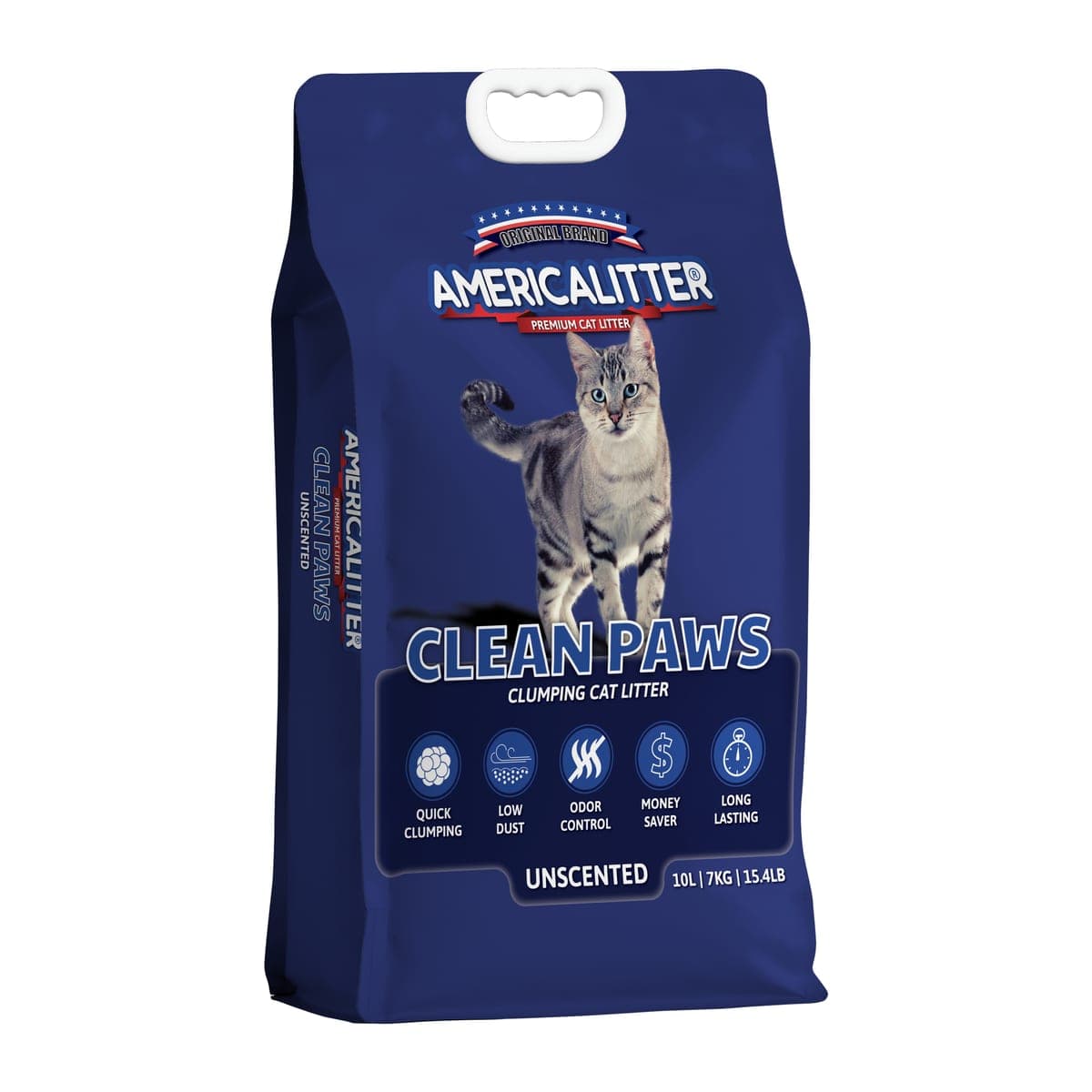 Arena sanitaria aglomerante Clean Paws de grano grueso, 7 kg