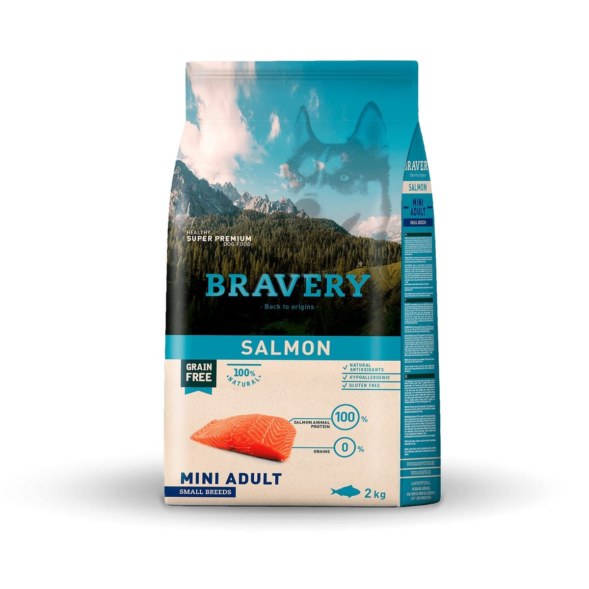 Alimento seco de salmón para perros adultos de razas pequeñas, 2 kg