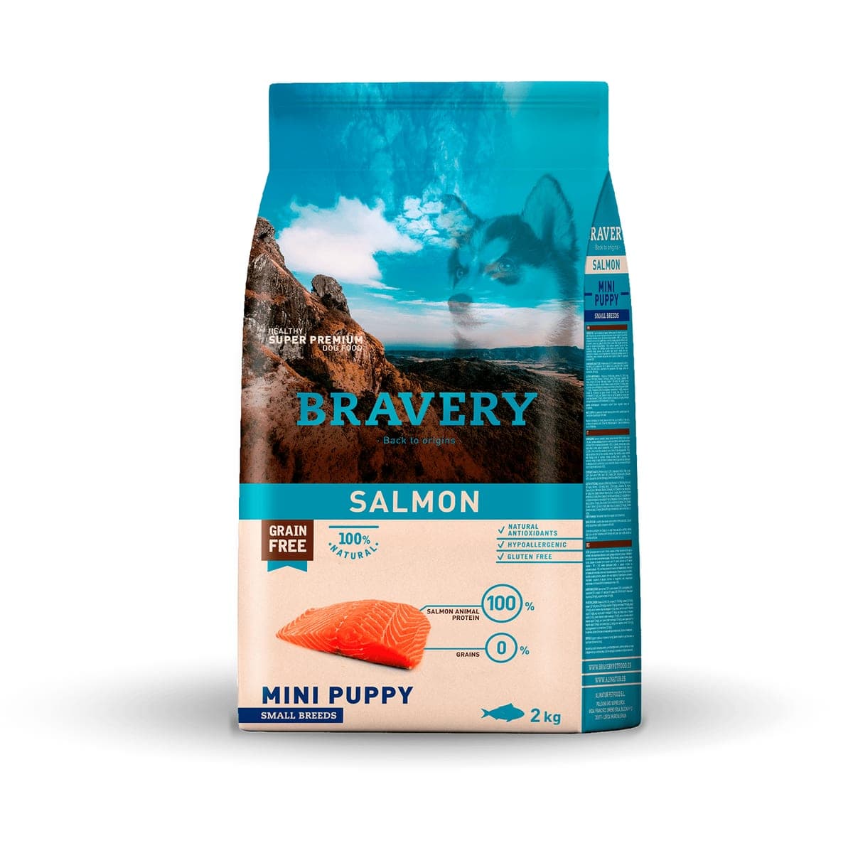 Alimento seco de salmón para cachorros de razas pequeñas, 2 kg
