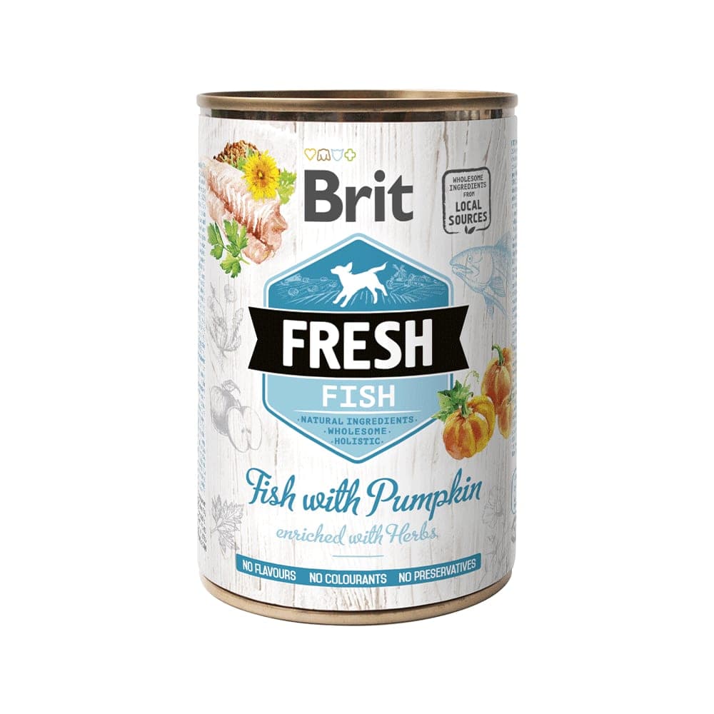 Alimento húmedo en lata Fresh para perros adultos, pescado con calabaza, 400 g