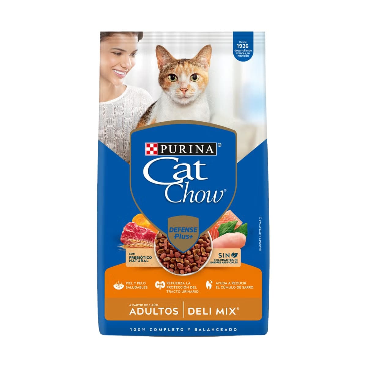 Alimento seco Delimix para gatos adultos, salmón, carne y pollo, 8 kg