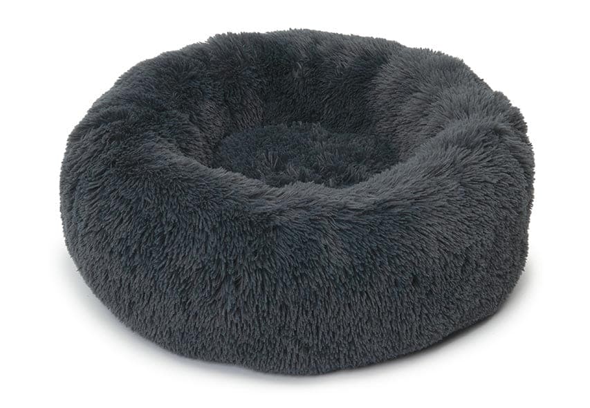 Cama redonda Fluffy para gatos color gris oscuro, 60 cm
