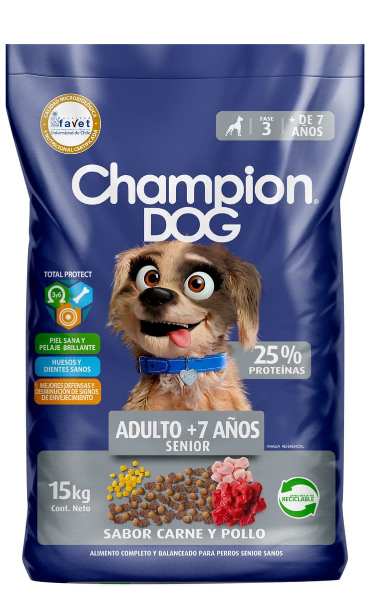 Alimento seco para perros senior, carne y pollo, 2,7 kg