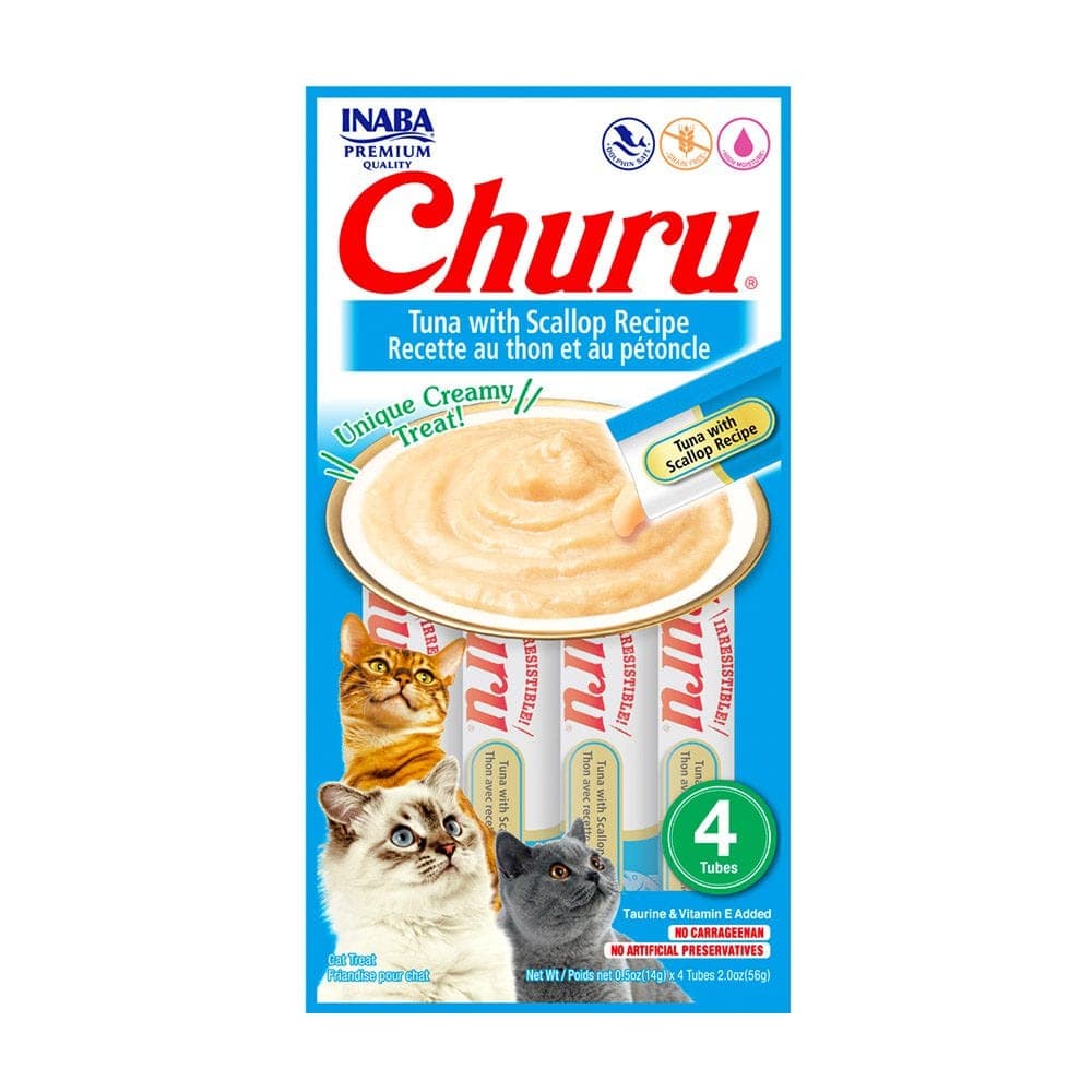 Snack cremoso Churu de atún con ostión, 4 tubos