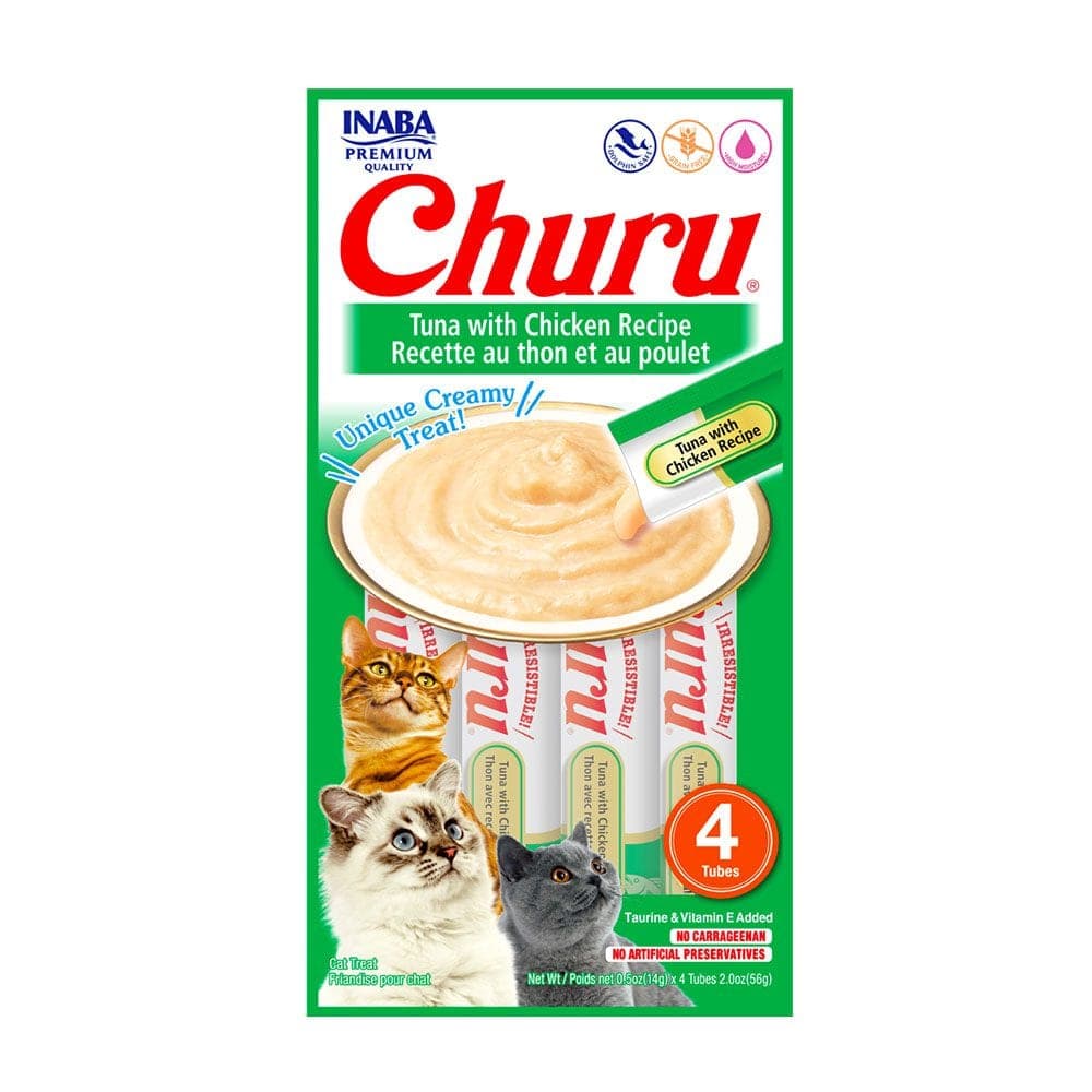 Snack cremoso Churu de atún con pollo, 4 tubos