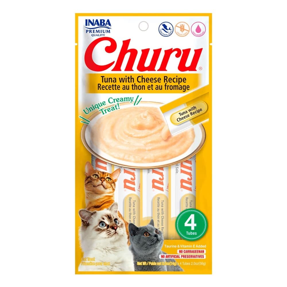Snack cremoso Churu de atún con queso, 4 tubos