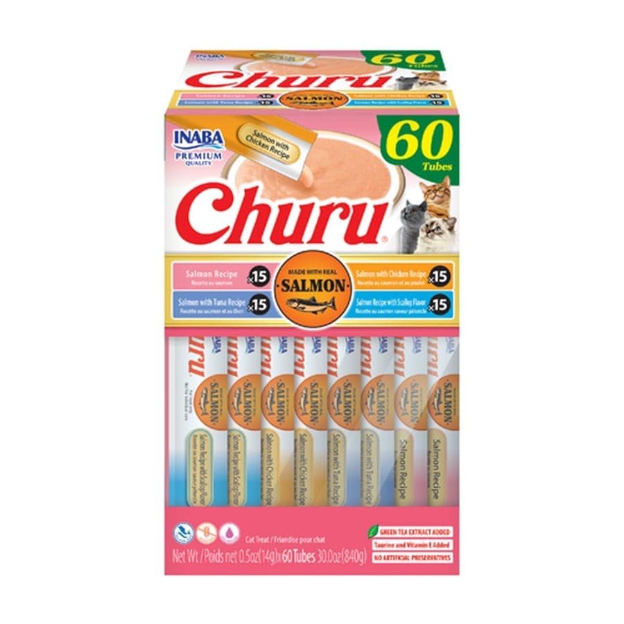 Snack cremoso Churu variedades de salmón, 60 tubos