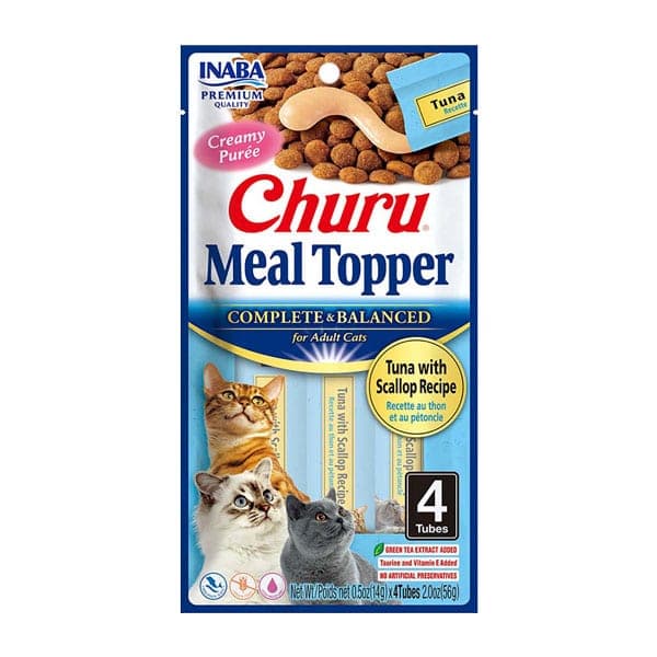 Topper cremoso Churu Meal Topper de atún con ostión, 4 tubos