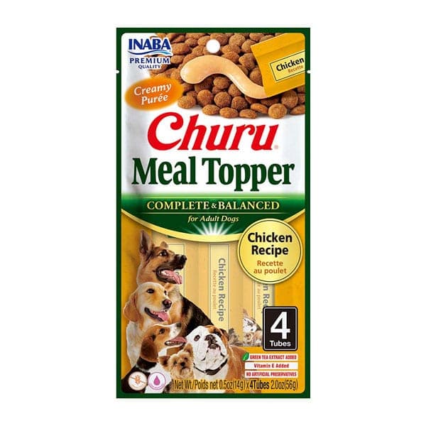 Topper cremoso Churu Meal Topper de pollo para perros, 4 tubos