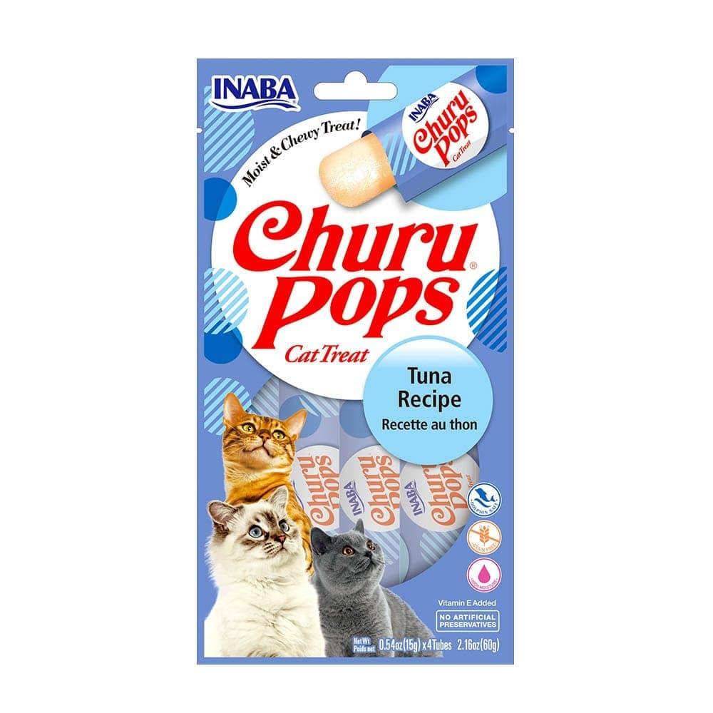 Snack húmedo Churu Pops de atún, 4 tubos