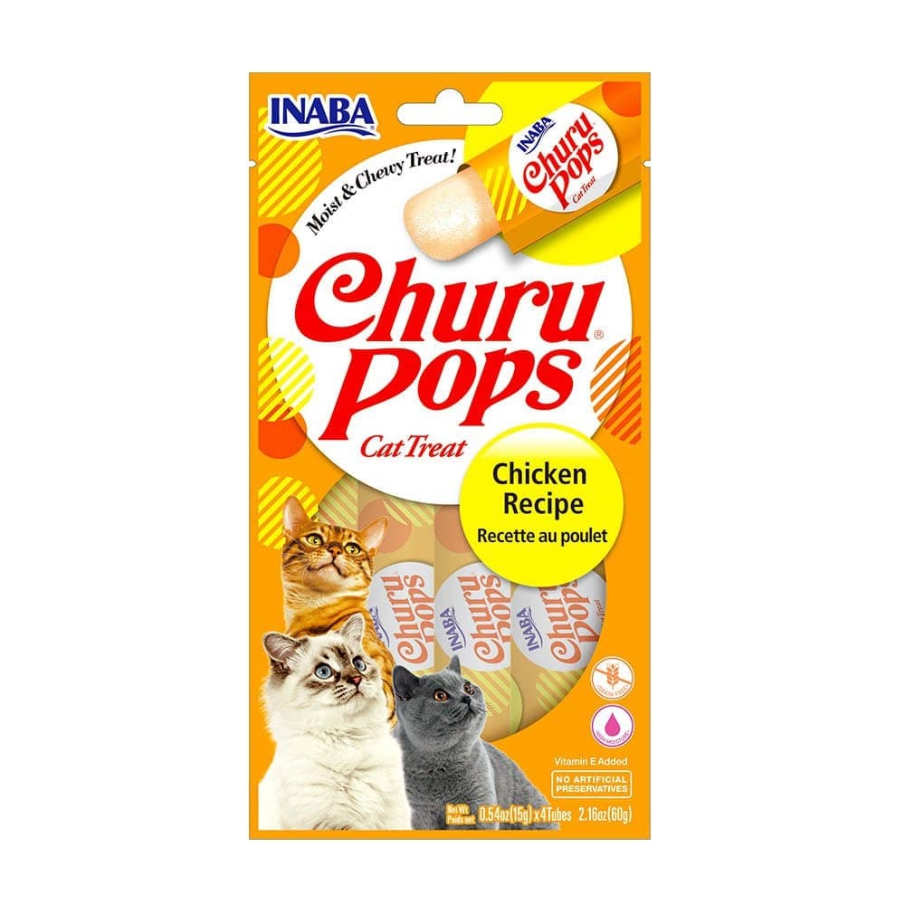 Snack húmedo Churu Pops de pollo, 4 tubos