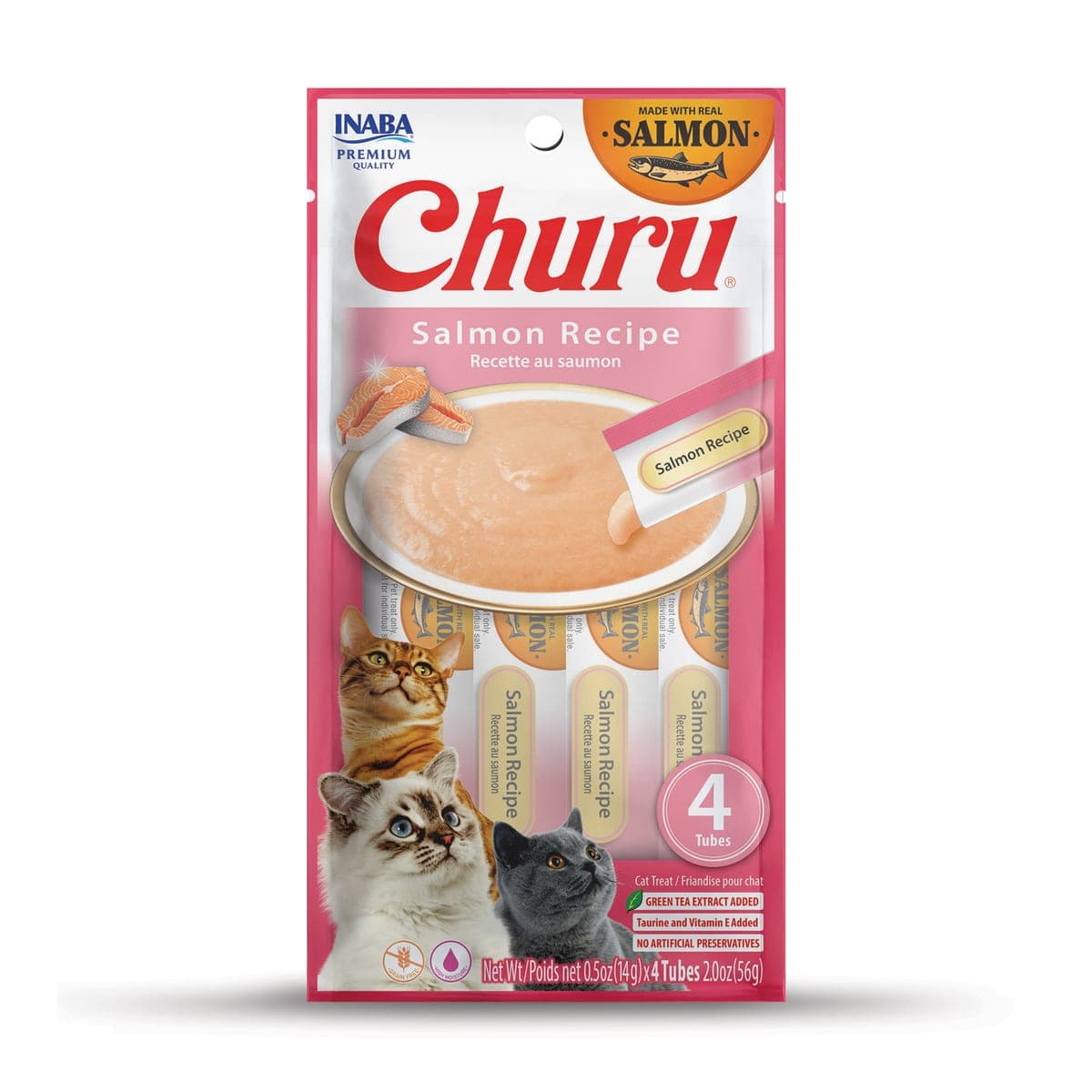 Snack cremoso Churu de salmón, 4 tubos