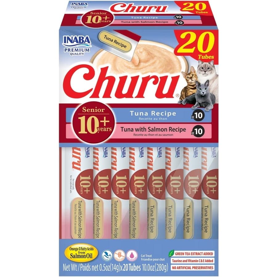 Snack cremoso Churu Senior variedades de atún, 20 tubos