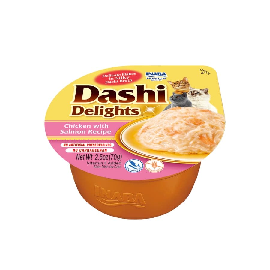 Complemento húmedo Dashi Delights de pollo con salmón para gatos, 70 g