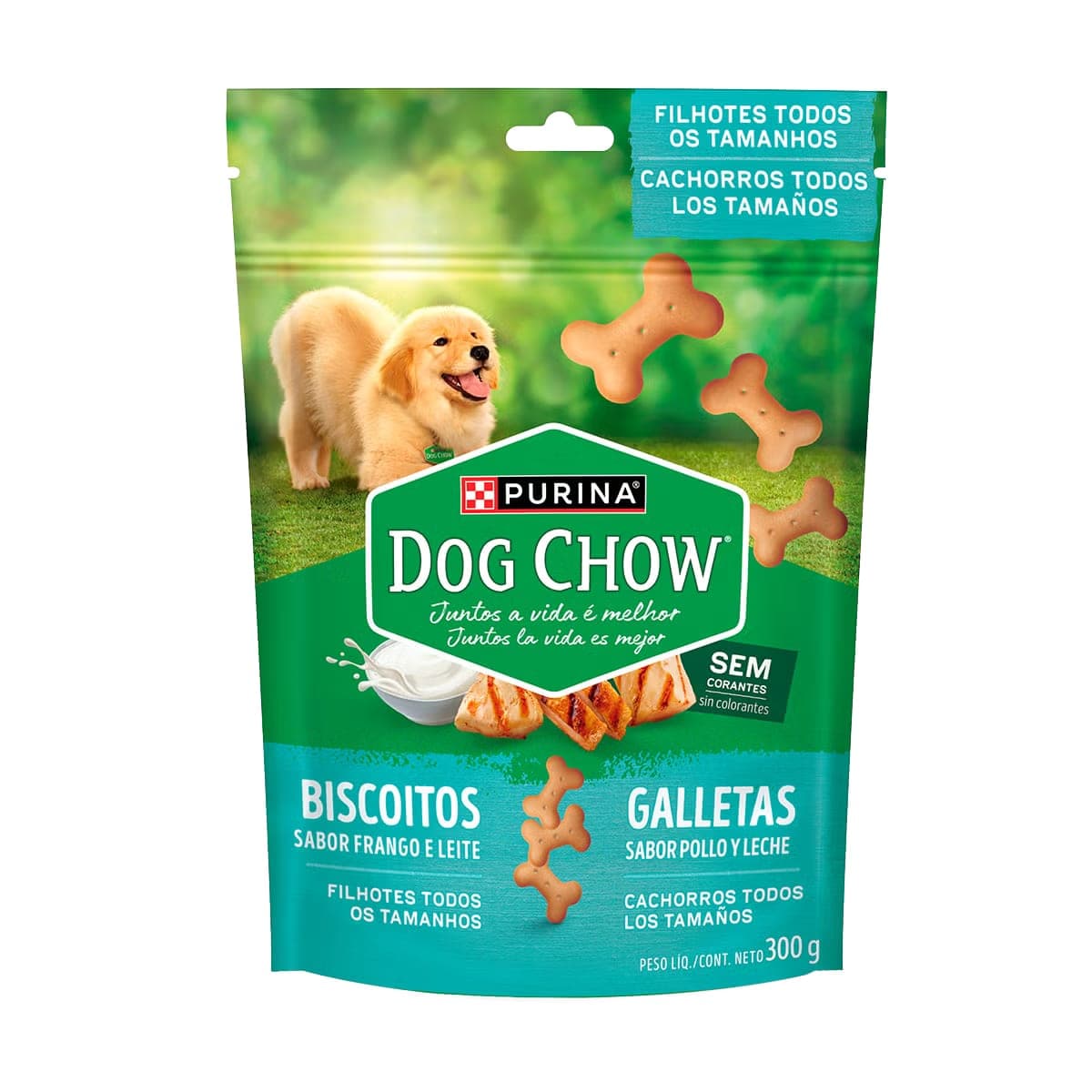 Galletas Dog Chow para cachorros sabor pollo y leche, 300 g