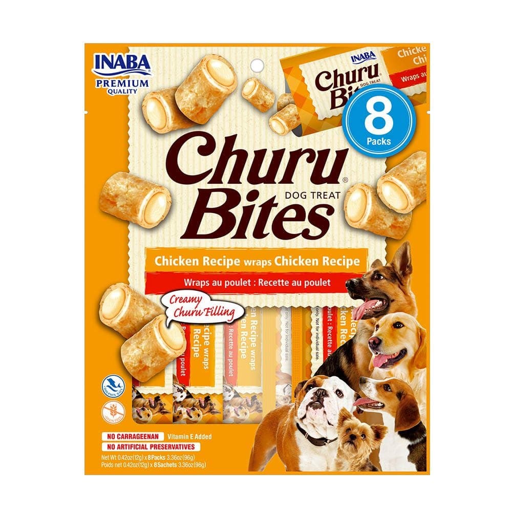 Bocados rellenos Dog Churu Bites de pollo, 8 sobres
