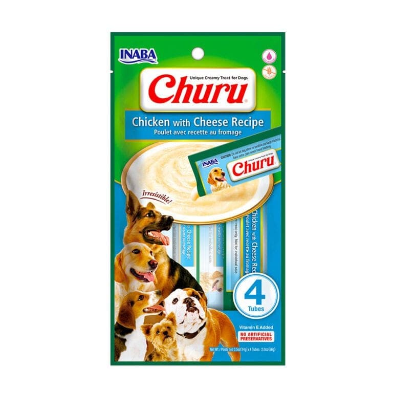 Snack cremoso Dog Churu de pollo con queso, 4 tubos