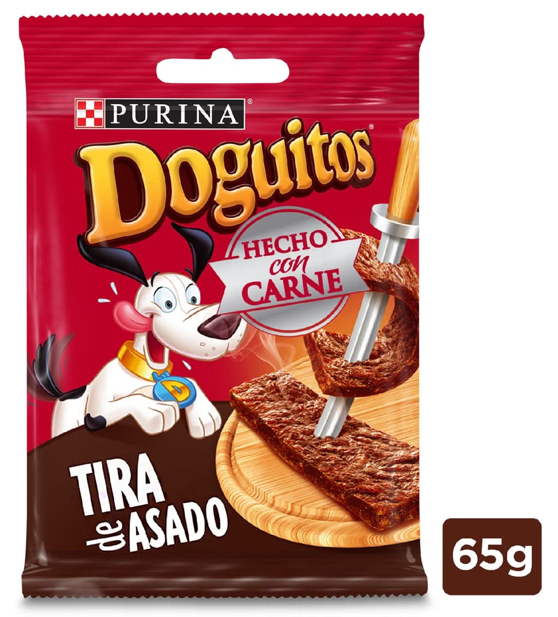 Snack Doguitos Tira de Asado para perro, 65 g