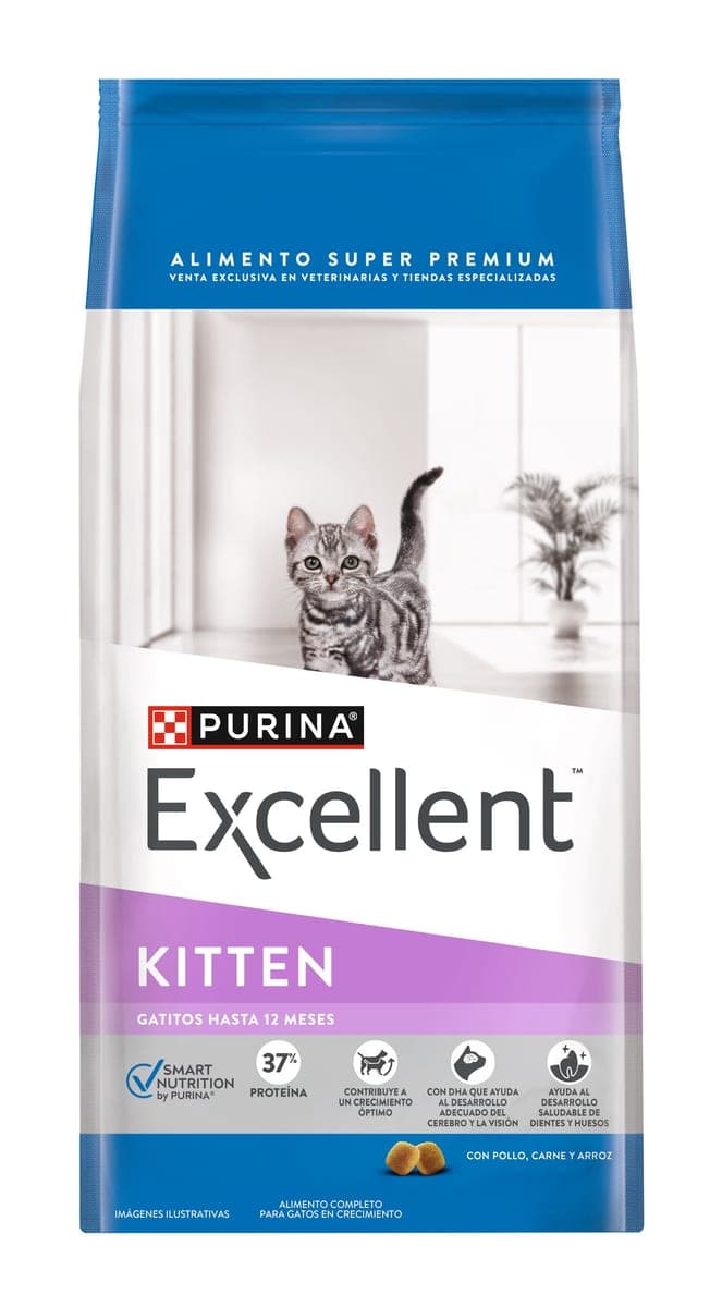Alimento seco Kitten para gatitos, pollo, carne y arroz, 1 kg