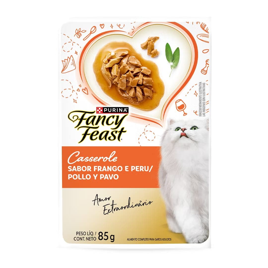 Alimento húmedo para gatos adultos Casserole de pollo y pavo, sobre de 85 g