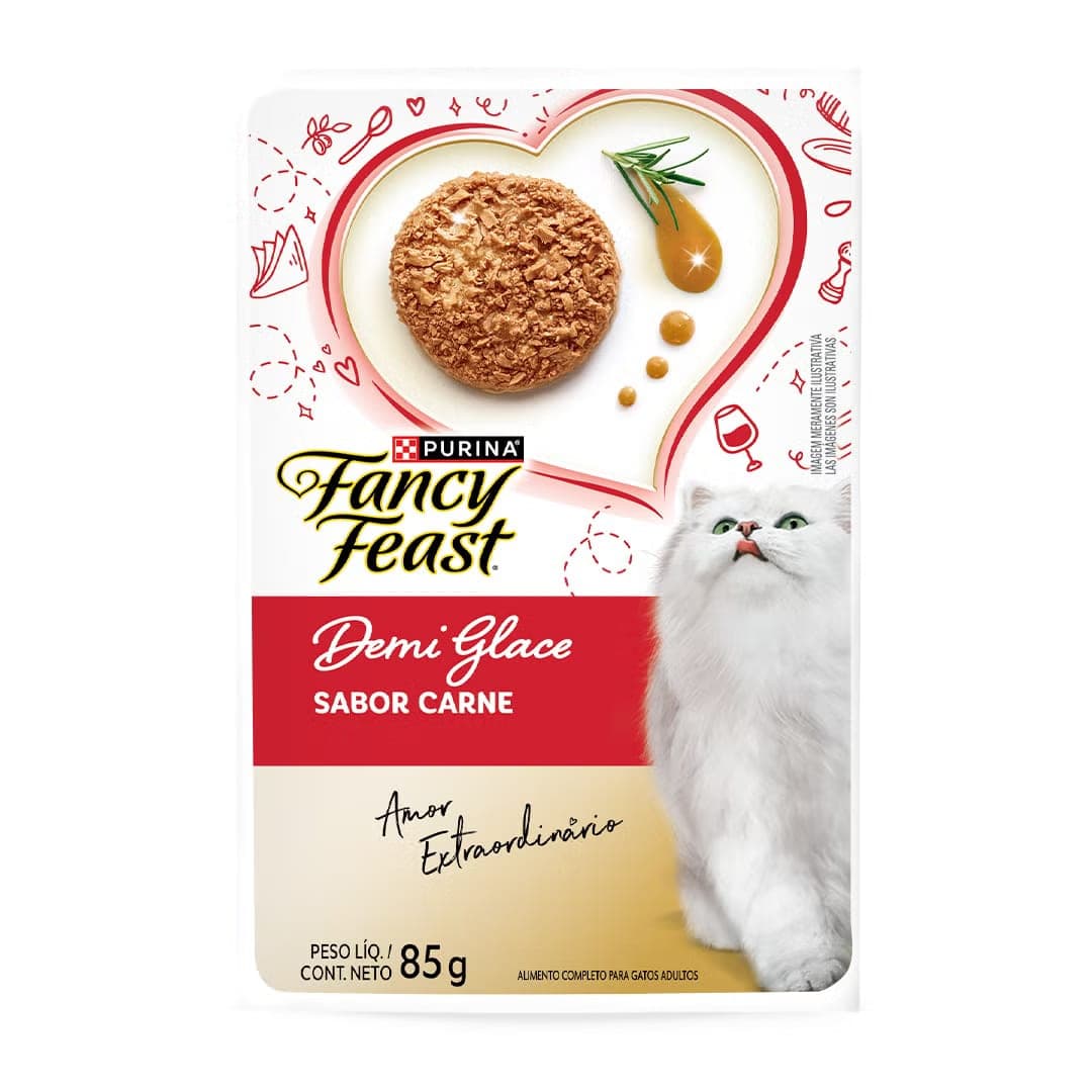 Alimento húmedo para gatos adultos Demi Glace de carne, sobre de 85 g
