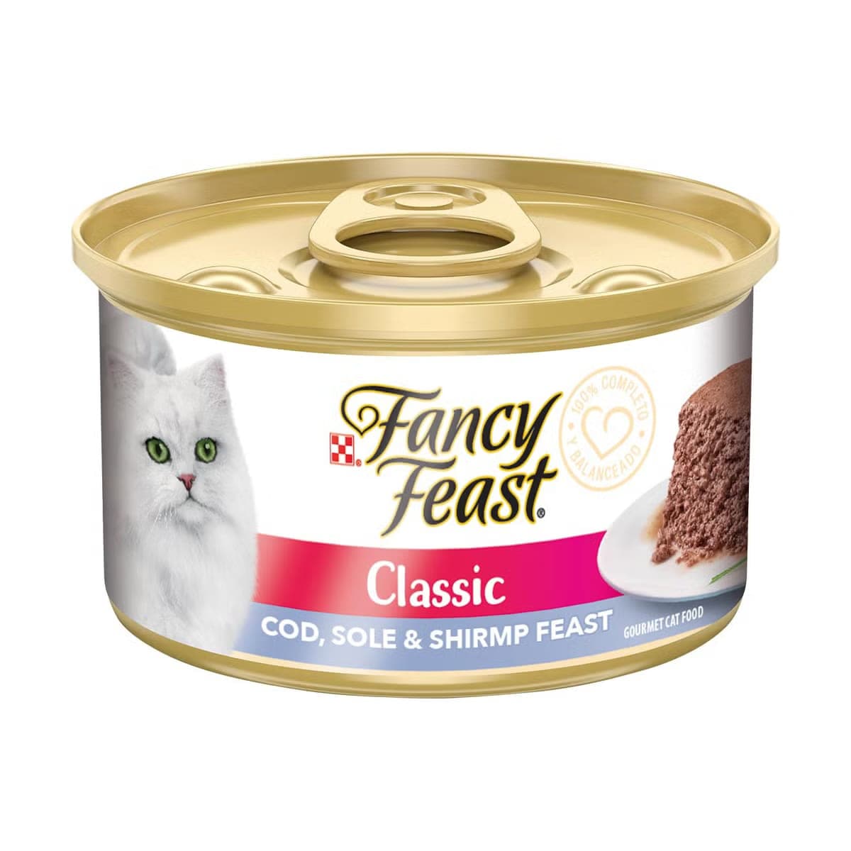 Alimento húmedo para gatos adultos Mousse de pescado y camarón, lata de 85 g