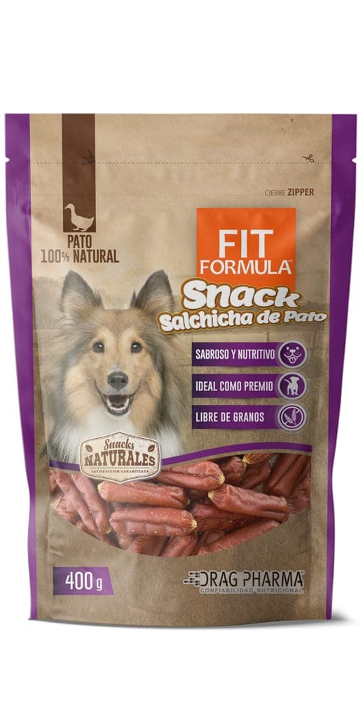 Snack natural de salchicha de pato para perros, 400 g