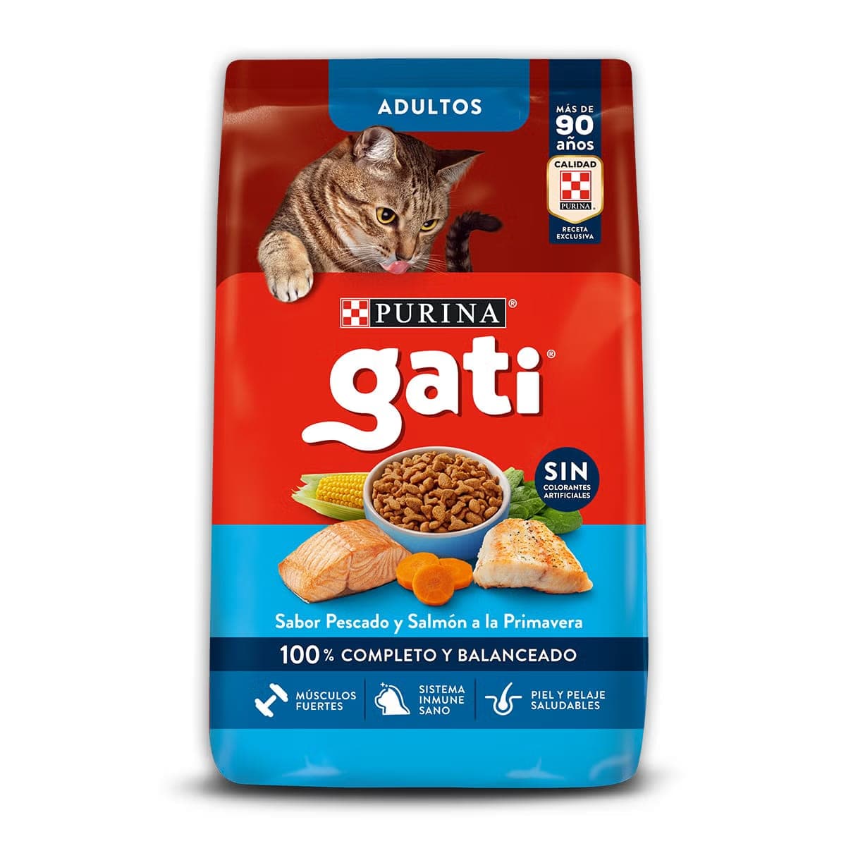 Alimento seco para gatos adultos sabor pescado y salmón a la primavera, 8 kg