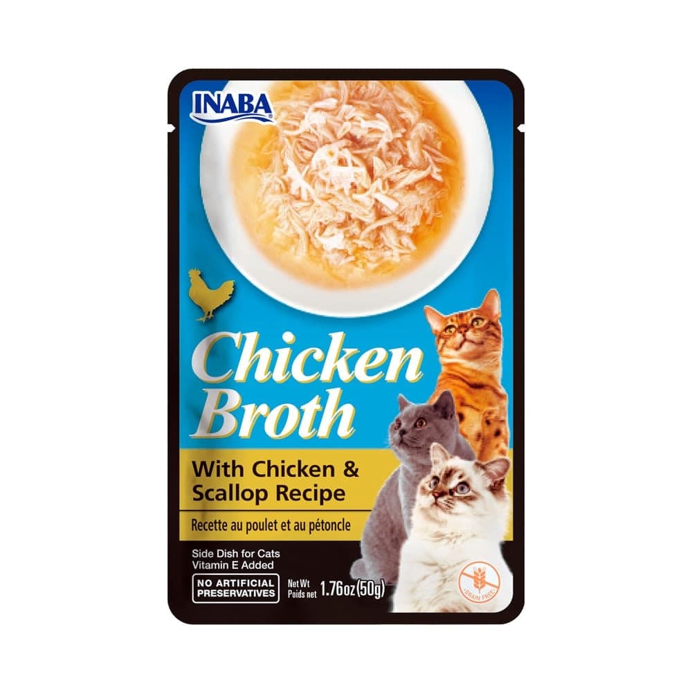 Caldo complementario de pollo con pollo y ostión para gatos, 50 g