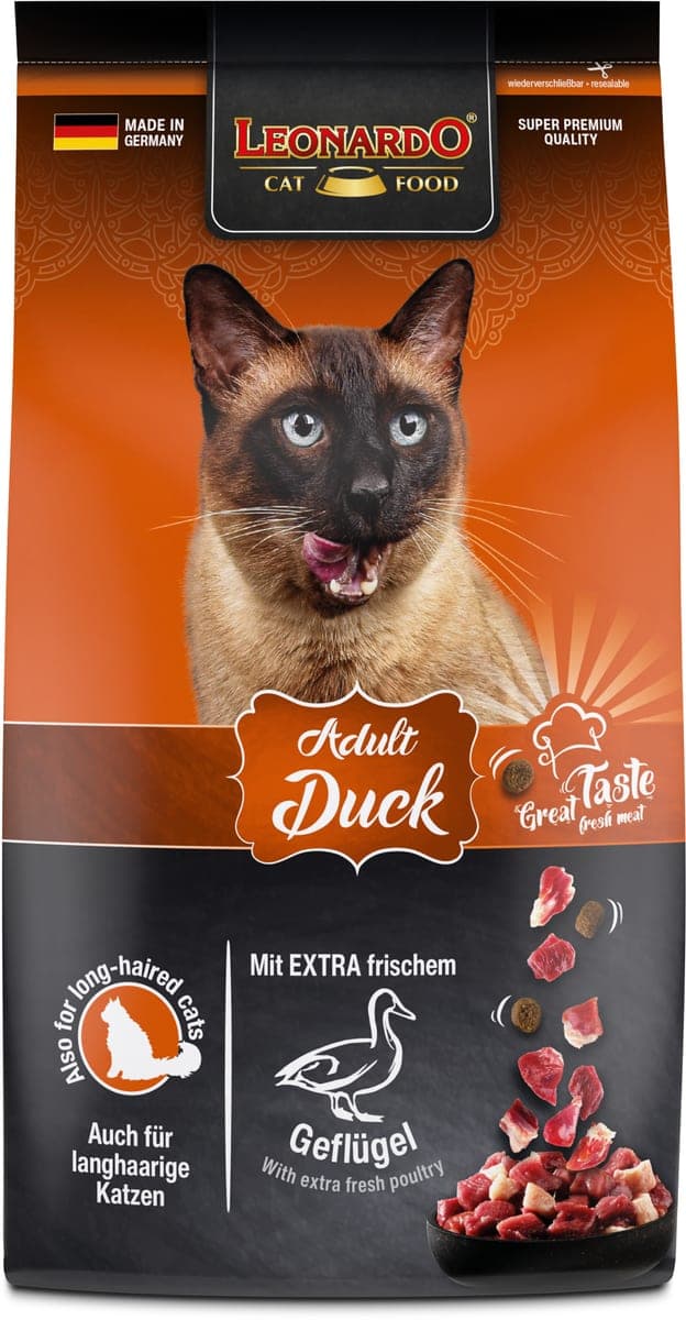 Alimento seco Adult Duck para gatos adultos, pato, 1,8 kg