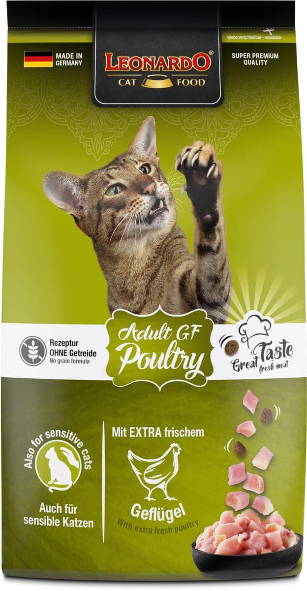 Alimento seco sin cereales Adult GF Poultry para gatos adultos, ave, 1,8 kg