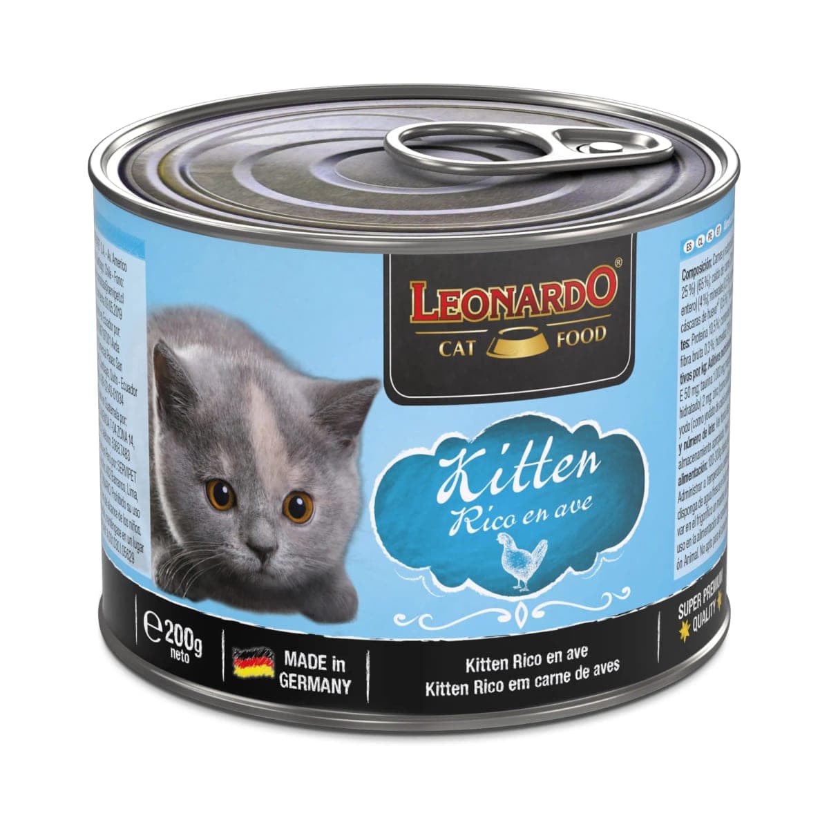 Alimento húmedo Quality Selection Kitten para gatitos, rico en ave, lata de 200 g
