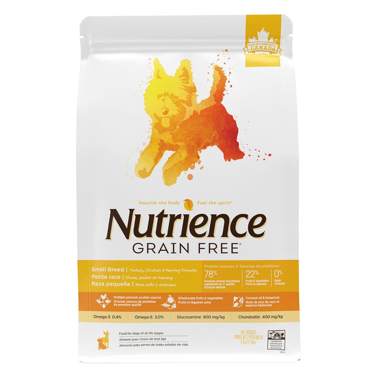 Alimento seco Grain Free de croqueta pequeña para perros de razas pequeñas, pavo, pollo y arenque, 5 kg