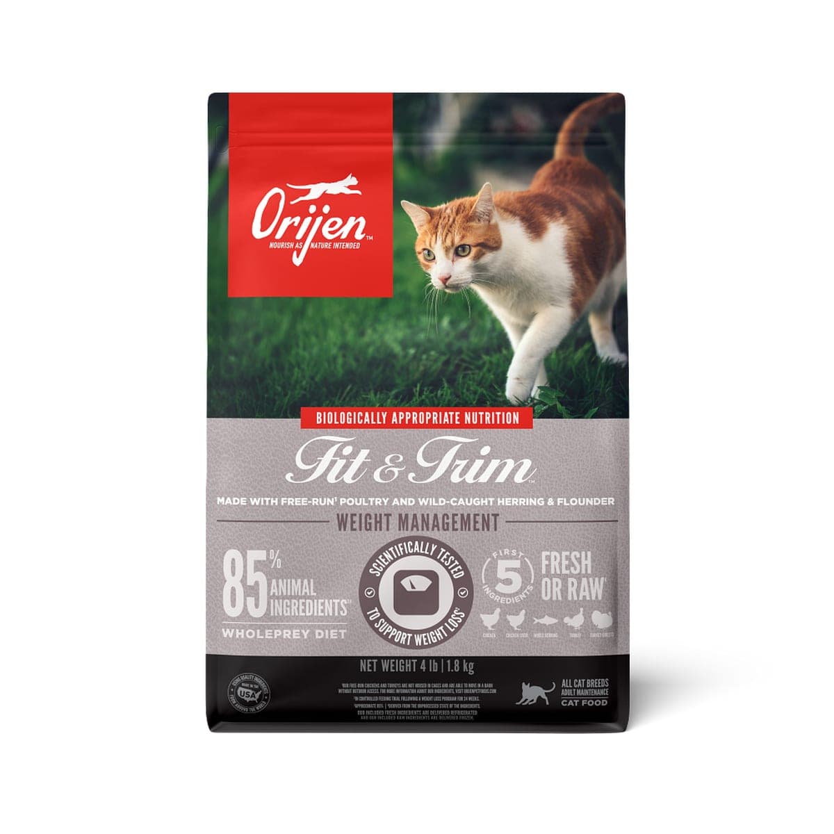 Alimento seco para gatos adultos Fit & Trim, pollo, pavo y pescado, 1,8 kg