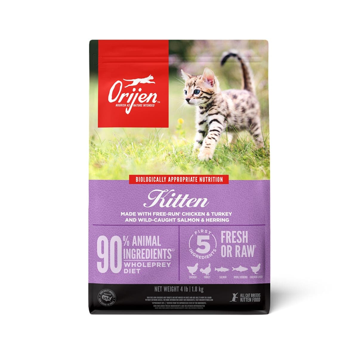 Alimento seco para gatitos Kitten, pollo, pavo, salmón y arenque, 1,8 kg