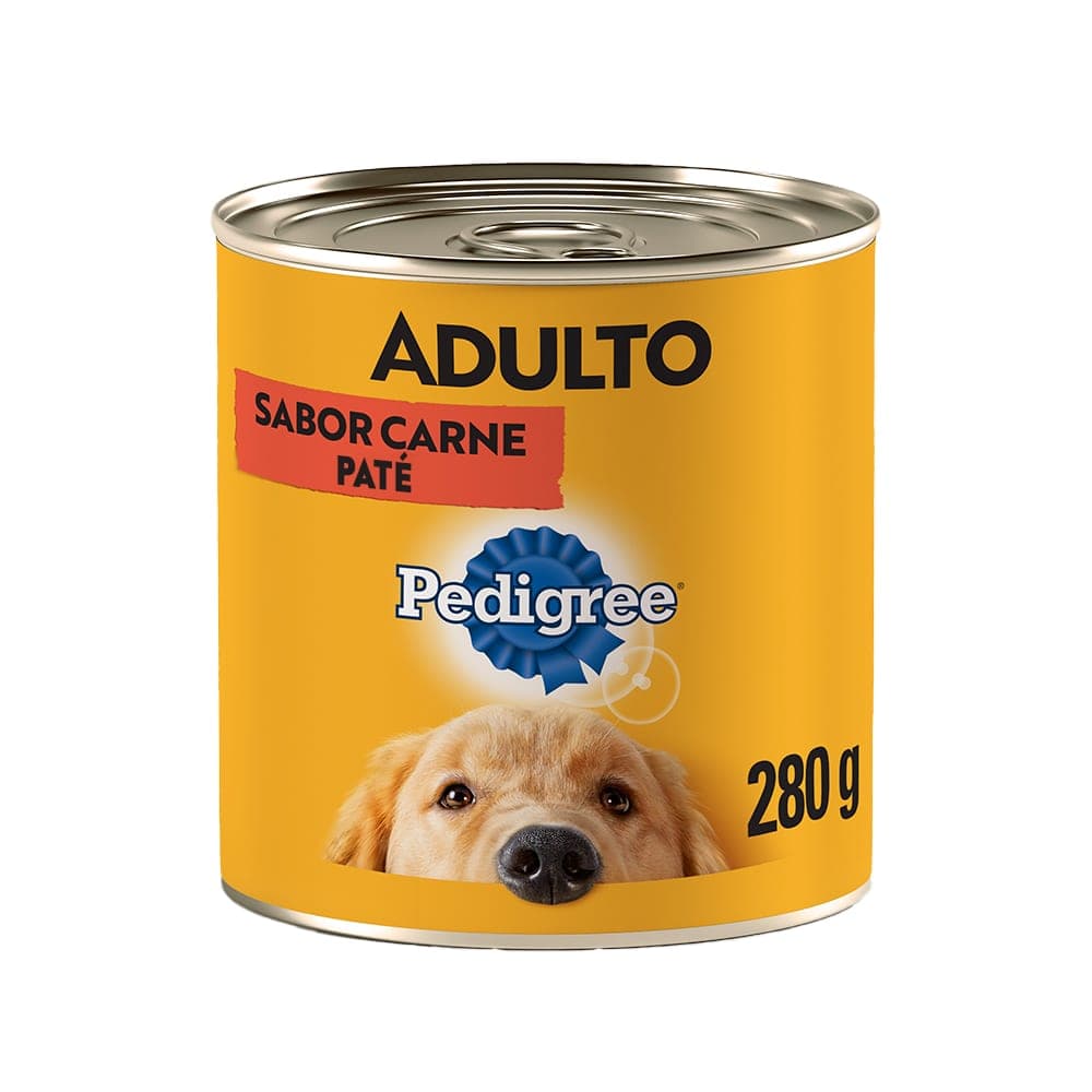 Alimento húmedo en lata para perros adultos, paté sabor carne, 280 g