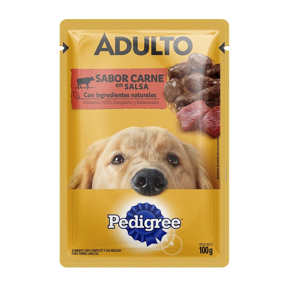 Alimento húmedo en sobre para perros adultos, en salsa sabor carne, 100 g