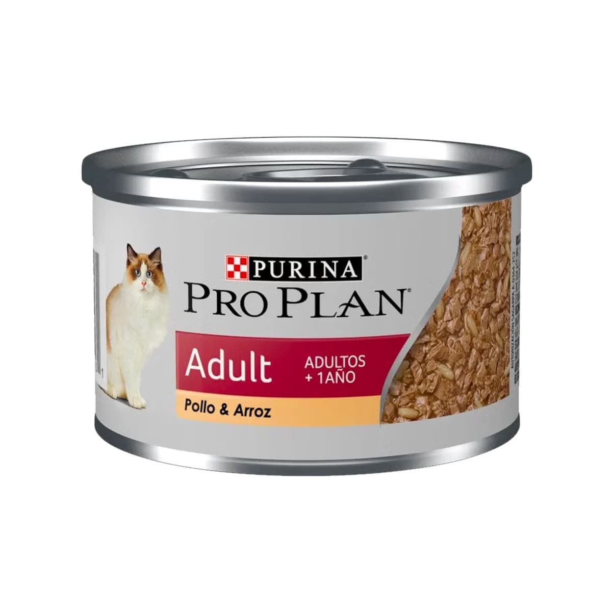 Alimento húmedo para gatos adultos de pollo y arroz, lata de 85 g