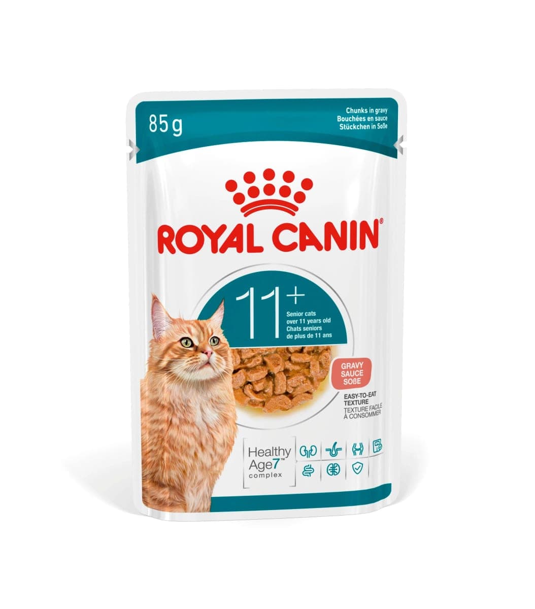 Alimento húmedo para gatos mayores de 11 años Ageing 11+ en salsa, sobre de 85 g