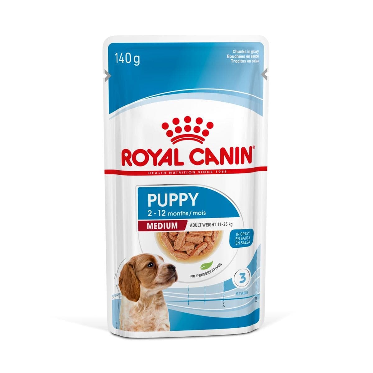 Alimento húmedo en sobre para cachorros de razas medianas Medium Puppy, 140 g
