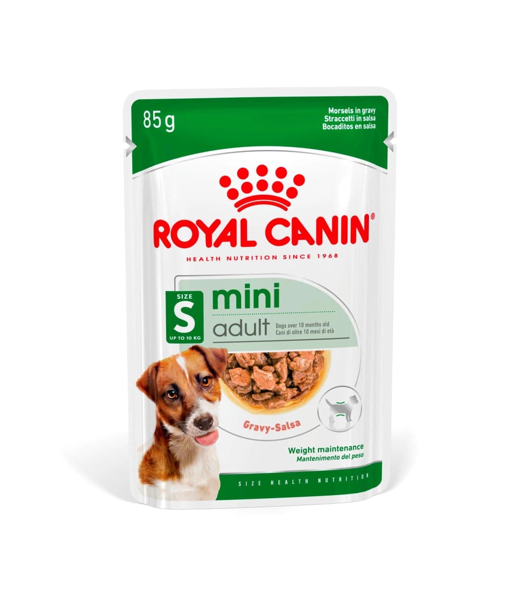 Alimento húmedo en sobre para perros adultos de razas pequeñas Mini Adulto, 85 g