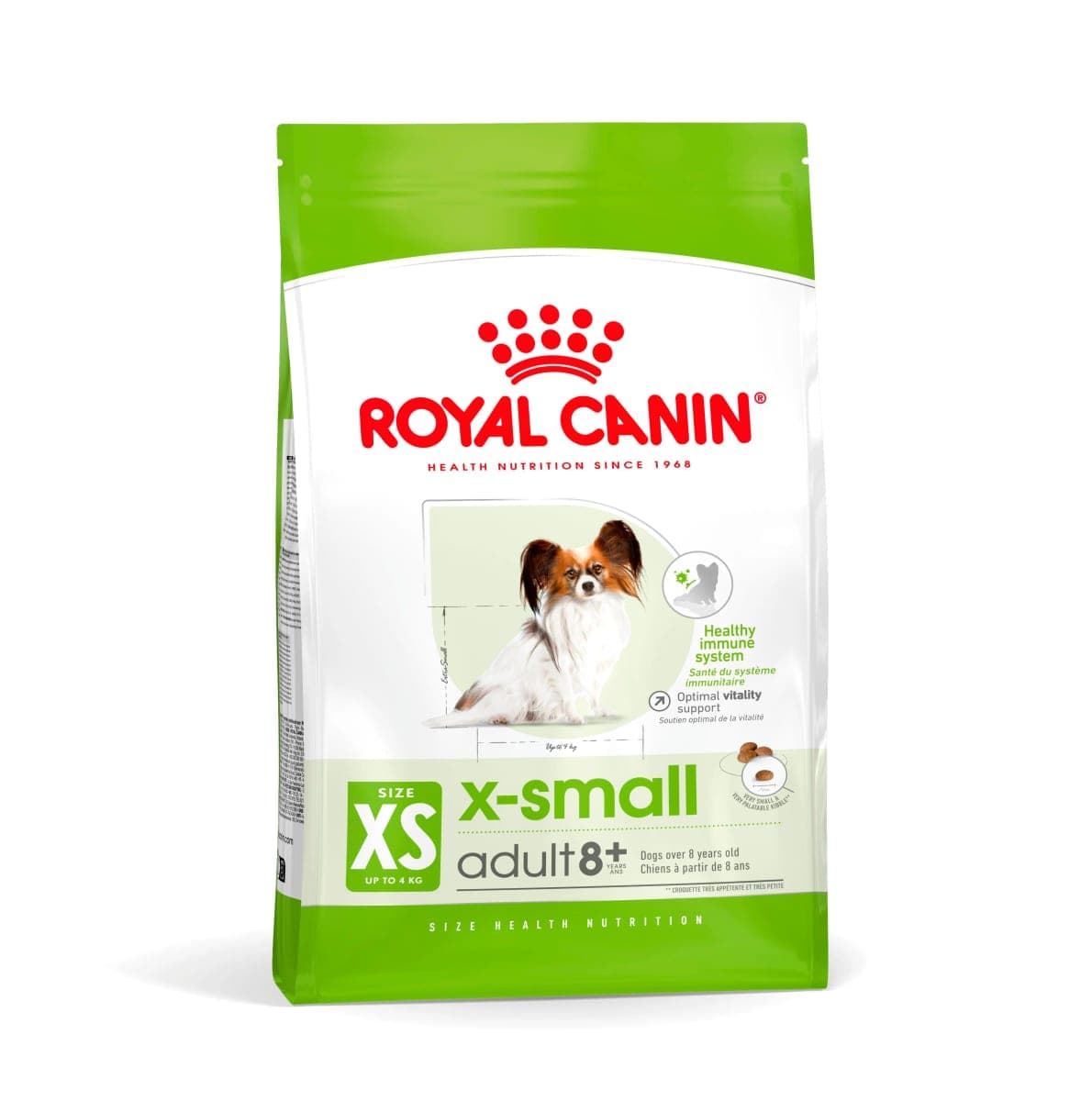 Alimento seco para perros maduros de razas miniatura X-Small Adult 8+, 1 kg