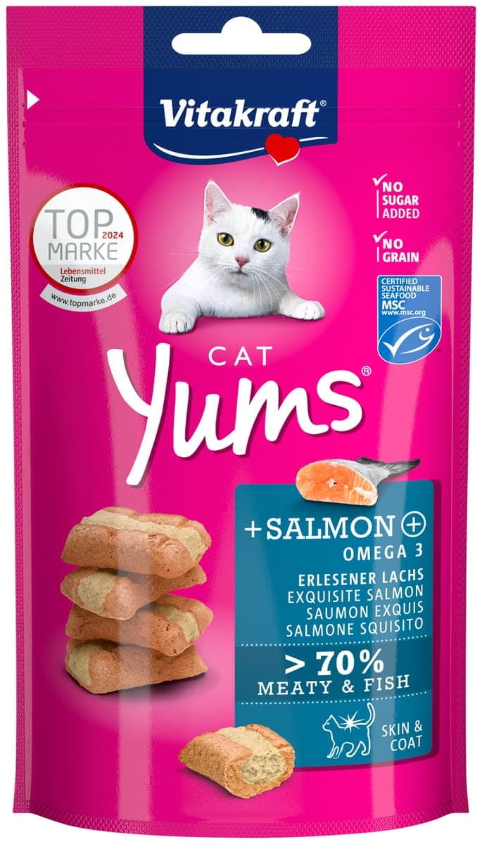 Bocados rellenos Cat Yums de salmón, 40 g