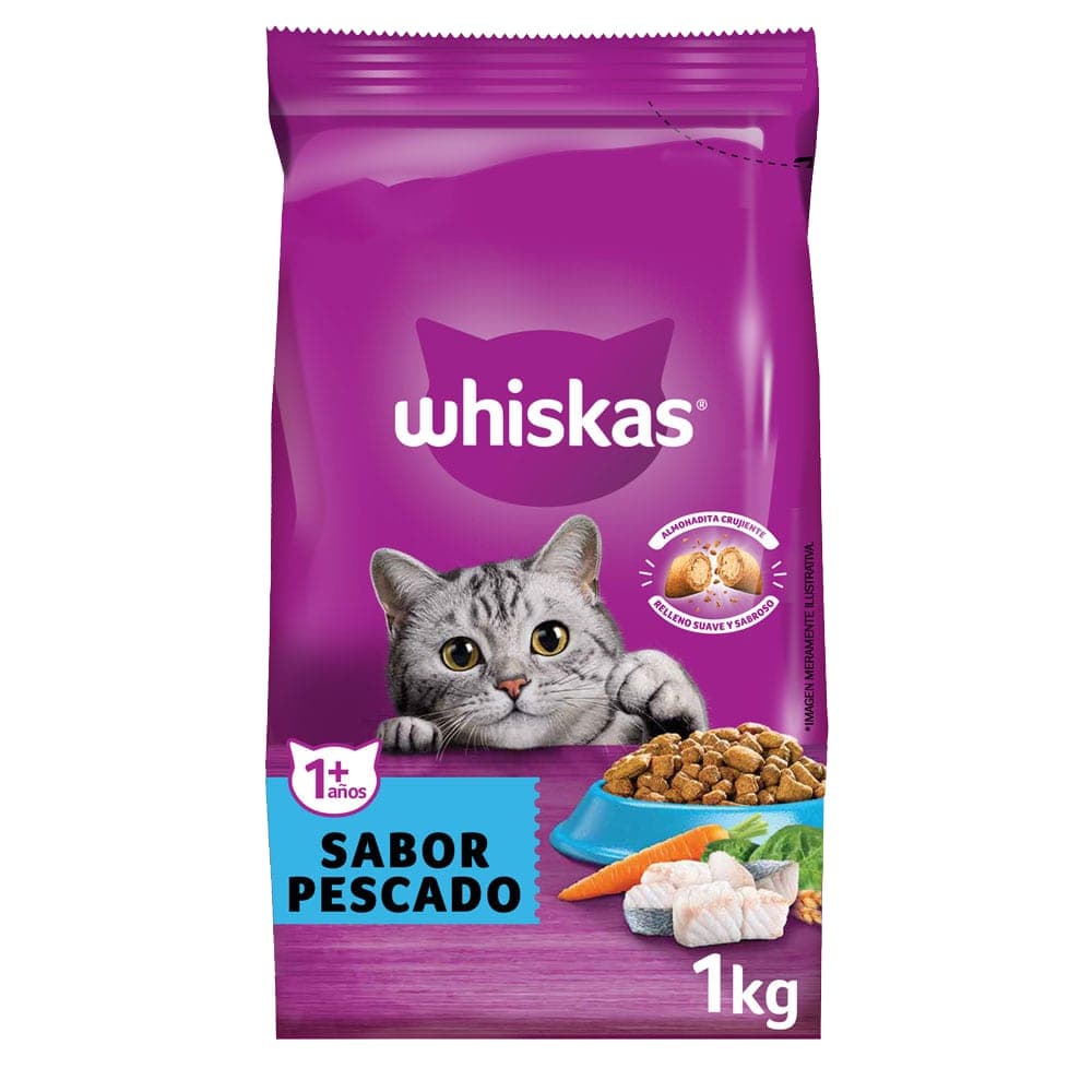 Alimento seco para gatos adultos sabor pescado, 1 kg
