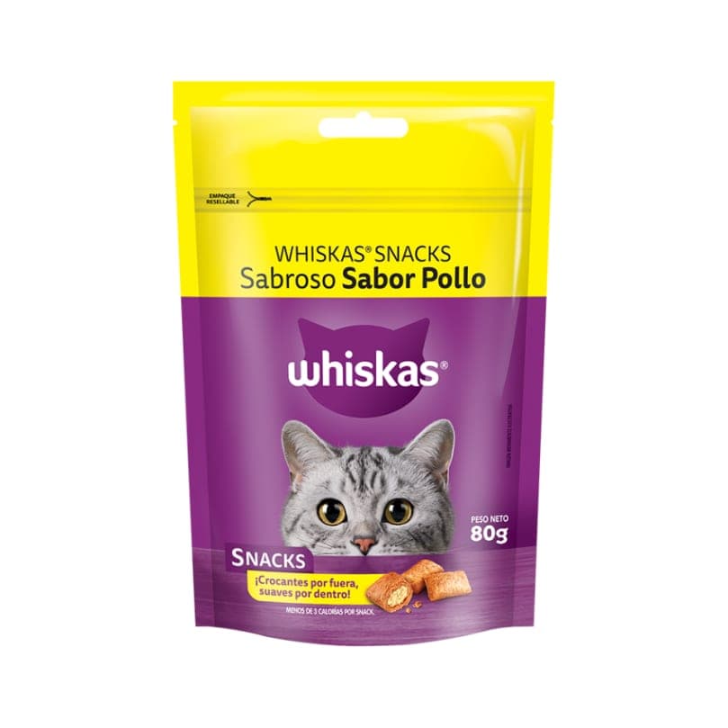 Snack crocante Whiskas Sabroso sabor pollo, 80 g